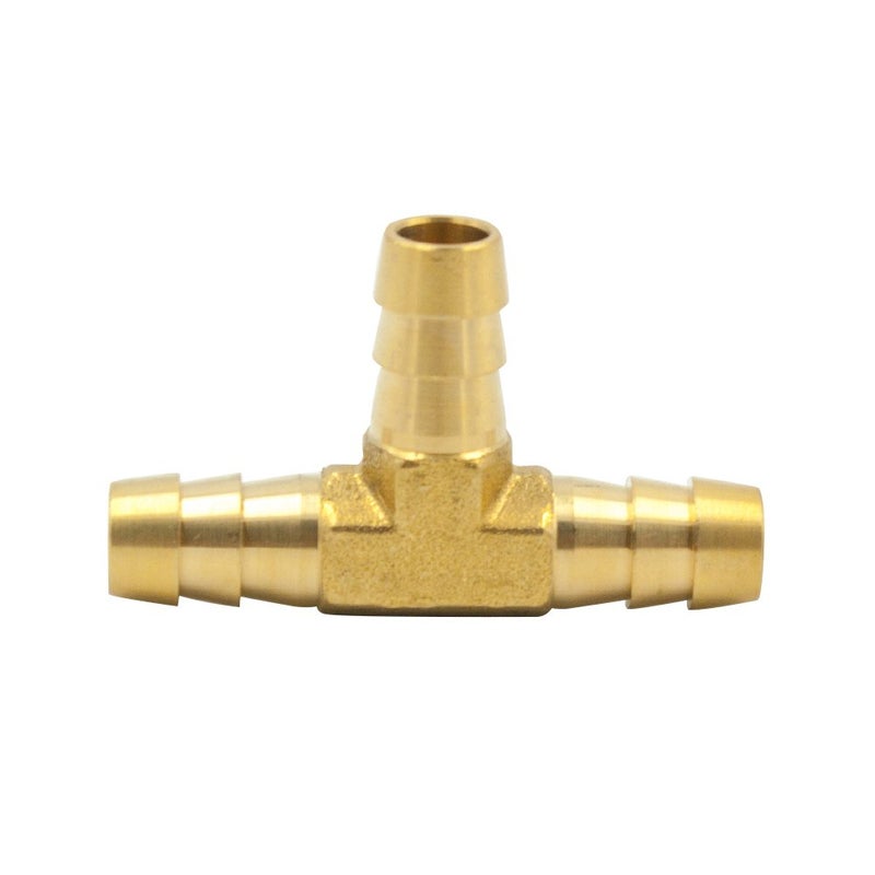 Legines 1/8" Hose Barb Tee, 1/8 x 1/8 x 1/8 inch Brass Barbed T Fitting, 3 Ways Hoses Connector, 2 pcs - Image 2